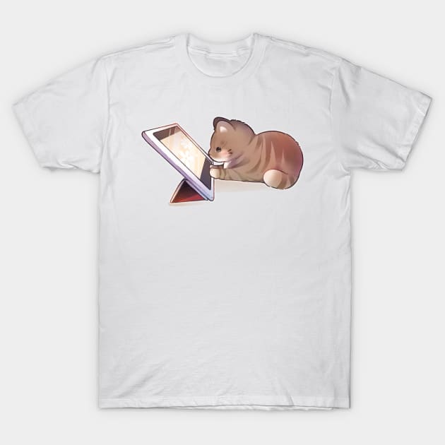 iPad Kitty T-Shirt by Cremechii